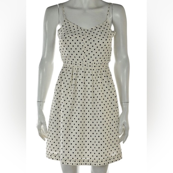 J. Crew Polka Dot Spaghetti Strap Dress Size 00 with pockets Sheath Above Knee - Picture 1 of 8